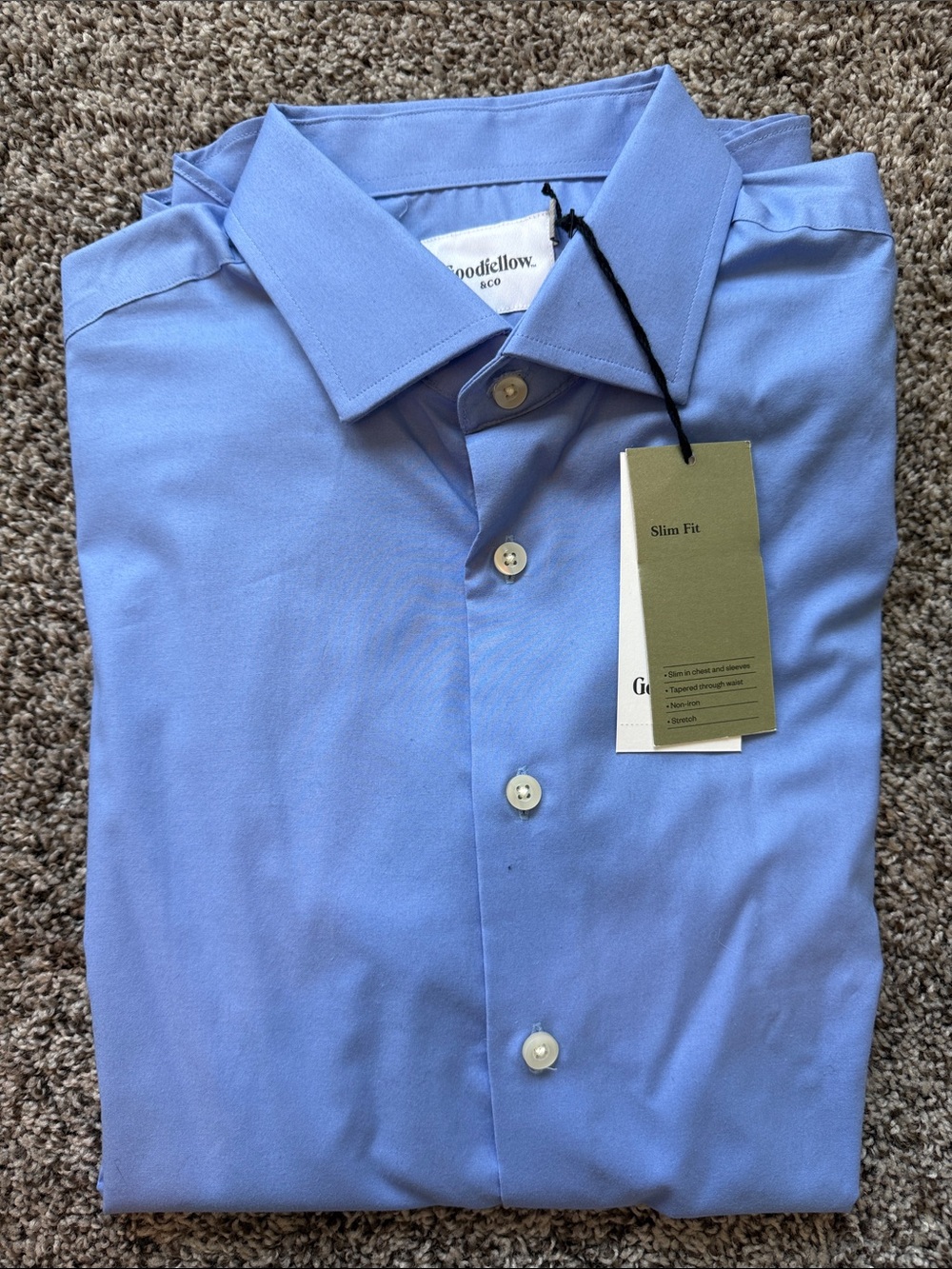 Goodfellow & Co Men's Slim Fit Blue Dress Shirt